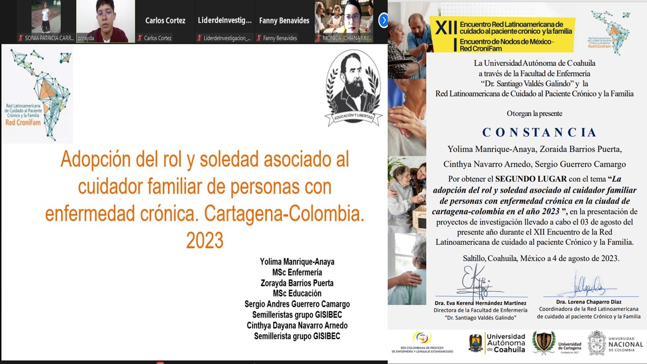 Programa de Enfermería, Campus Cartagena, obtiene el Segundo Lugar en el “Xll Encuentro Red Latinoamericana de Cuidado al Paciente Crónico y Familia” 